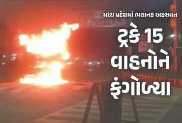 Madhya Pradesh : Indore People Set Truck On Fire Who Hit 15 Vehicles On Road One Died Two Are In Critical Condition