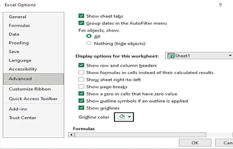 માઈક્રોસોફ્ટ એકસેલમાં ગ્રીડનો રંગ કેવી રીતે બદલી શકાય ? 1 - image